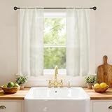 Ystyle Cortinas Translucidas 2 Piezas, 70x90 CM, Cortinas Cortas para Ventanas...