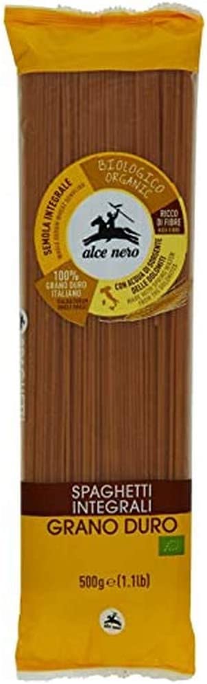 Alce Nero Organic Whole Wheat Spaghetti Integrali 3 Bio 500g Biological Organic