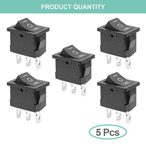 Qteatak JF-0039 5Pcs On/Off/On Boat Toggle Rocker Switch 3 Pin 3 Position Snap 12V 110V 250V thumb #3