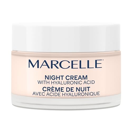 MARCELLE - Marcelle Night Cream with Hyaluronic Acid, Vegan, Cruelty-Free, Clean Formula, Non-Comedogenic, Fragrance-Free, Paraben-Free, Mineral Oil-Free, Hypoallergenic, 50 mL