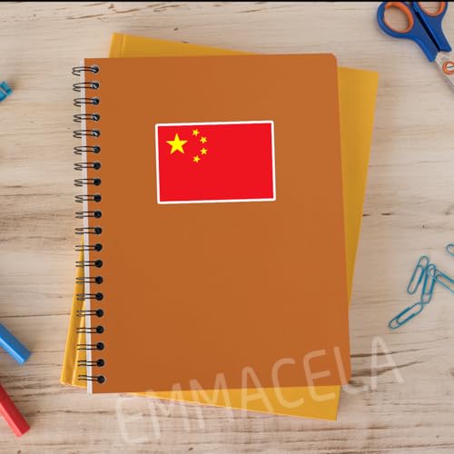Image of (3PCS) China Flag stickers, Countries Flag Stickers - Waterproof Vinyl Decals For Laptops, Tumblers, Water Bottles, Books, Scrapbooks, Size 3 x 2 Inch