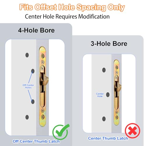 Doorme Sliding Glass Door Handle Set Replacement with Keyed Lock, 3-15/16" Screw Hole Spacing, Reversible Non-Handed Patio Door Handles, Aluminum Pull, Fits 1-3/8" to 2" Thick Doors (Black, No Keeper) by DOORME - Used condition - Image 5