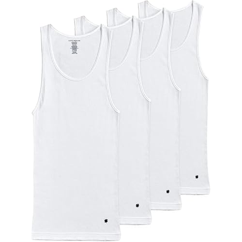 Lucky Brand Mens Tank Top Undershirt - 4 Pack Breathable Cotton Mens Undershirts - Tagless Sleeveless Shirts for Men (S-XL)