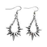 JUJUFREE Pendientes góticos de acero inoxidable con cadena de espina estilo punk vintage con diseños irregulares para mujer, accesorio de moda