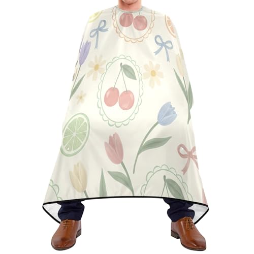 Capa para cortar cabello impermeable floral con cierre ajustable miniatura 1