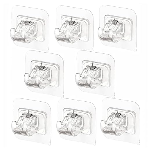 8PCS Curtain Rods No Drilling,No Drill Curtain Rod Brackets Hooks Nail Free Adjustable,Stick On Curtain Rod Transparent Hook Holders for Home Bathroom and Hotel Use(Transparent)