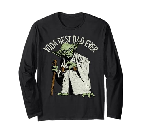 T-shirt Star Wars Yoda Best Dad Ever à manches longues pour homme fan de science-fiction
