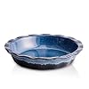 KOOV Ceramic 9 Inches Pie Plate Pie Dish for Dessert Kitchen Round Baking Dish Pan for Dinner Wrapping Upgrade Reactive Glaze Nebula Blue