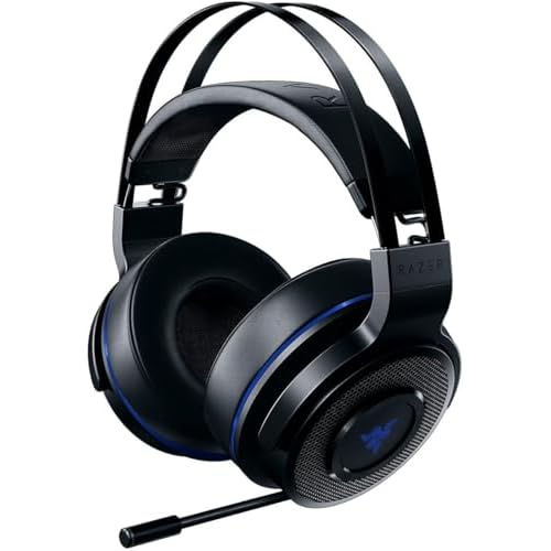 Razer Thresher 7.1 für PlayStation - Wireless Gaming Headset für PS4, PS5 und PC (Kabellose Kopfhörer, Dolby 7.1 Surround-Sound, 16 Stunden Akku-Laufzeit, ausziehbares Mikrofon) Schwarz-Blau