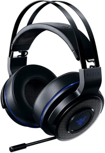 Razer Thresher 7.1 para PlayStation Auriculares inalámbricos para juegos para PS4, PS5 y PC, auriculares inalámbricos, sonido envolvente Dolby 7.1, duración 16h, micrófono retráctil, negro-azul