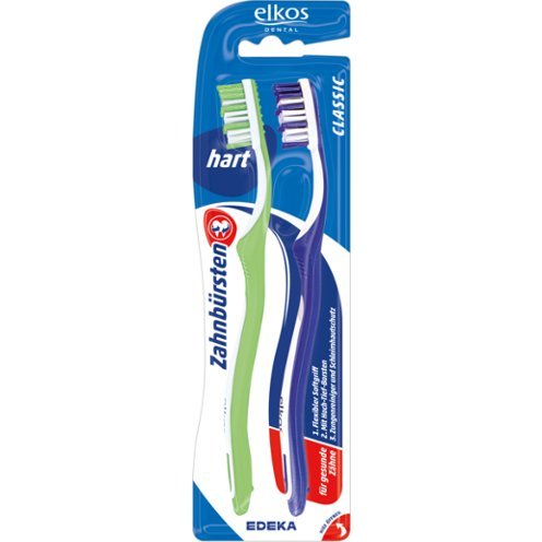 Preisvergleich Produktbild elkos Zahnbürste classic hart 2 Stück