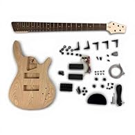 Complete DIY Guitar Bass Kit SR5 Premium style in Ash solid body: Includes all essential components: high-quality wood guitar body, neck and solderless hardware GUITAR BODY CHARACTERISTICS SR style, Carved and solid Ash Wood, Bolt-On Joint Scale leng...
