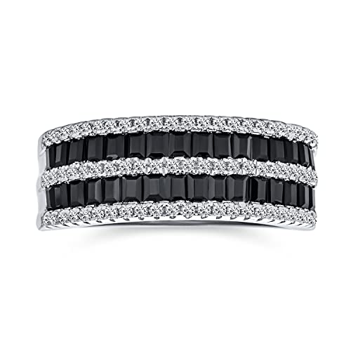 Bague de mariage large zircone noir et blanc pour vos soirées