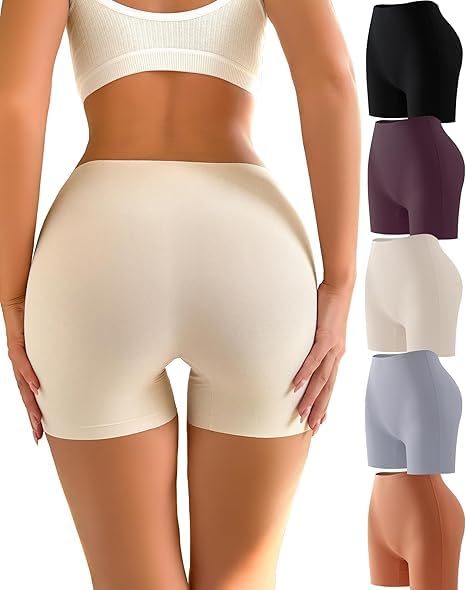 louryn koulyn Seamless Boy Shorts Underwear for Women No Show Womens Boxer Boyshorts Soft Briefs Panties for Ladies 5 Pack-picture-19