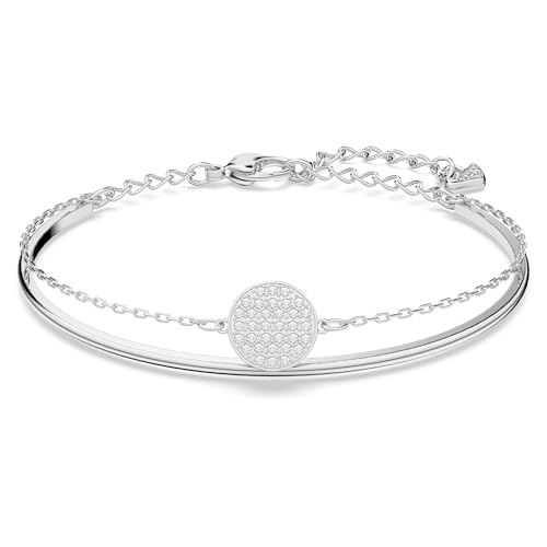Swarovski Bracciale rigido Ginger, bianco, Placcatura rodio