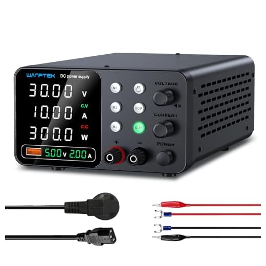 WANPTEK POWER DC Power Supply Variable, 30V 10A Adjustable Switching Regulated Bench Power Supplies with Memory Preset/Locking Key/OCP Protection/Output/USB Fast Charging /4-Digit LED Display
