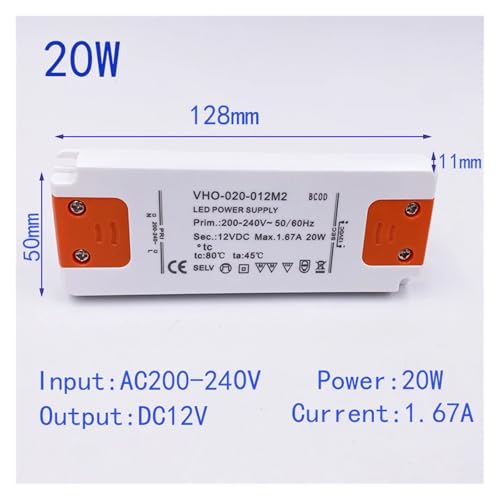 Régulateur de tension de pilote de LED AC 100-240V vers DC 12V 20W IP67 - 6