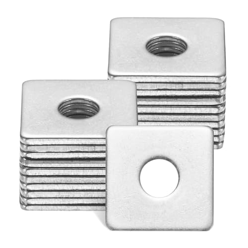 Rondelles carrées plaque M8 METERXITY en acier inox pour construction en lot de 20
