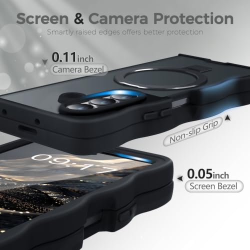 Image of Cute Wavy Magnetic Stand Case for Galaxy Z Fold 8 Ultra, Fit for MagSafe
