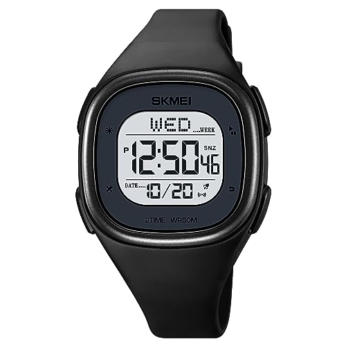 Gosasa Mens Minimalist Square Digital Watch Waterproof Wrist Watch for Women Outdoor Sport Watch with Stopwatch Countdown Watches for Unisex