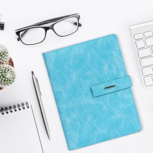 Colacoo A5 Notebook Binder, A5 Pu Leather Binder 6 Ring Planner Loose Leaf Personal Organizer Binder Cover For A5 Filler Paper, Binder Pockets,Refillable Inserts With Magnetic Buckle Closure- Blue #TOP4