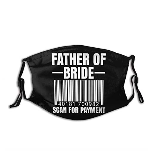 Brudens far skanna för betalning ansikte M-A-S-K med 2 filter, återanvändbar tvättbar unisex utomhus bandana scarf
