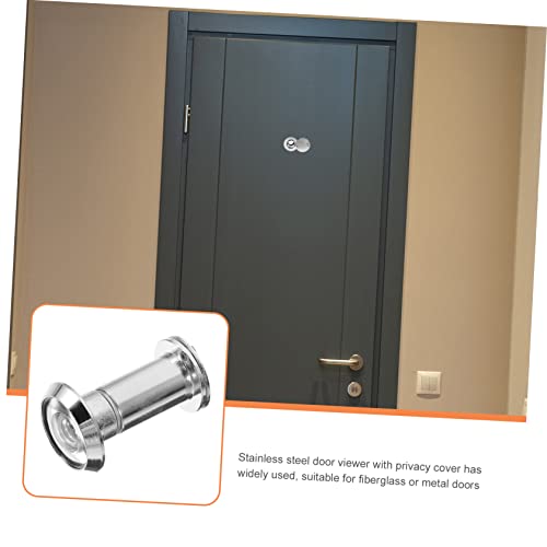 LIFKOME Mirilla de puerta en acero inoxidable con cubierta de privacidad, visor de puerta de seguridad, fácil de instalar miniatura 5