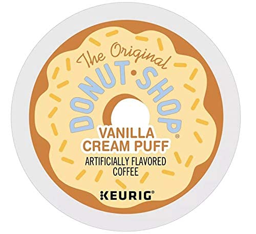 The Original Donut Shop Coffee 24 K Cups Count Pods Capsules (Flavors) Light/Medium/Bold Roast Flavored Premium Coffee For Keurig Machine (24 K-Cups Original Donut Shop Vanilla Cream Puff) #TOP1