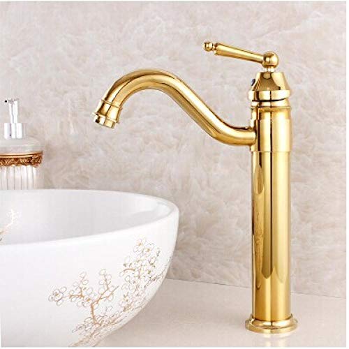 Robinet de salle de bain antique cuivre laiton vintage or monotrou