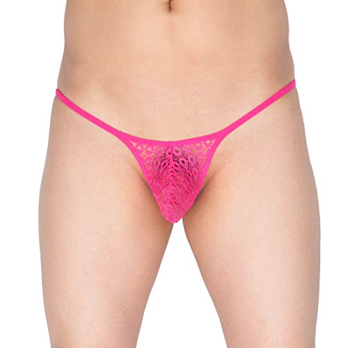 5PCs/Lot Men's Lace Thong Mini Bikini Gay Underwear Holes Jacquard Male T-Back G-String Pants3