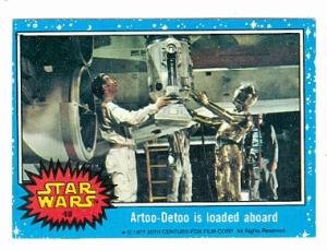 Star Wars card #48 1977 Topps Artoo Detoo is loaded aboard R2D2 C3PO