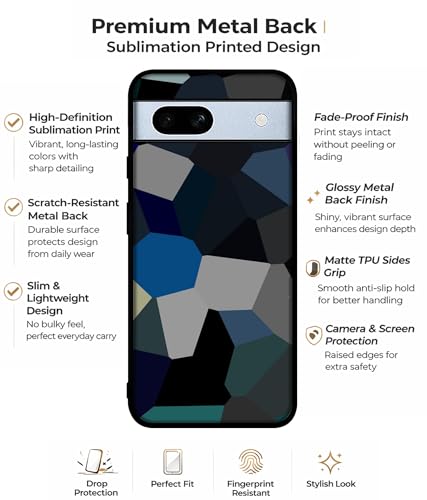 Image of Mathematical Shape Design Premium 2D Printed Metal Back Case Cover for Google Pixel 7A 5G, Multicolor