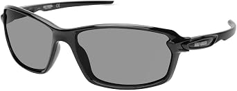 Harley-Davidson Mens Rectangular Sunglasses Black Smoke Gray