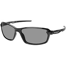 Men&rsquo;s Rectangular Sunglasses, Shiny Black Frame with Smoke Gray Lenses