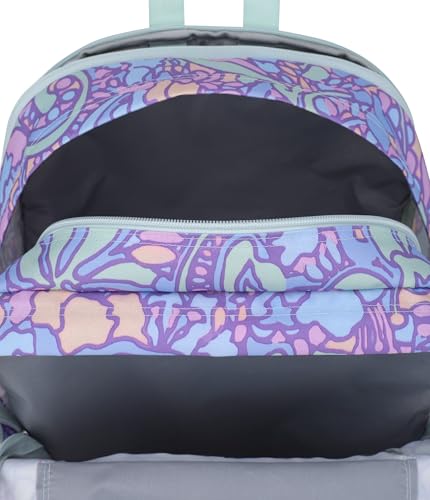 Image of JanSport Main Campus Backpack - Travel or Work backpack w 15-Inch Laptop Sleeve and Dual Water Bottle Pockets, Floral Pastel Lilac