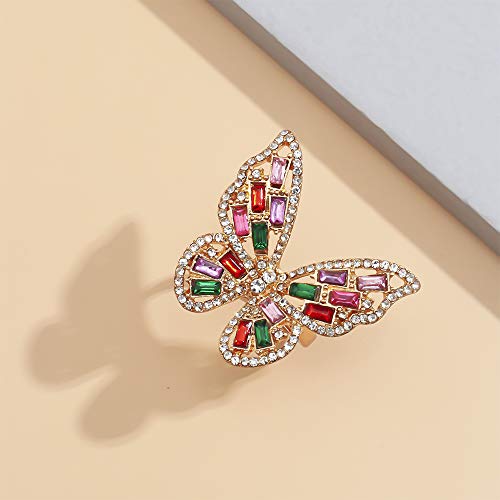 Aimimier Cubic Zirconia Butterfly Ring Sparkling Crystal Bow-Knot Knuckle Ring Wedding Jewelry for Women3