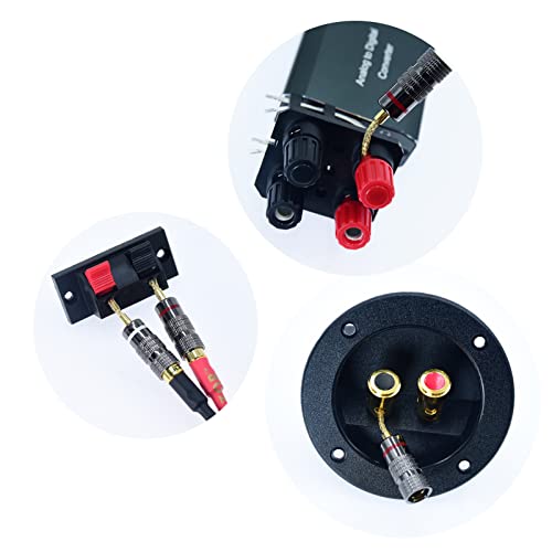 Screw-Type Connectors Deadbolt Flex Pin Banana Adapter Plug To 4Mm Female Bananas Jack Center Surround Wire For Spring Loaded Speaker Terminals Inputs 4 Pack #TOP7