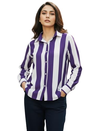 Image of GRECIILOOKS Shirts for Women - Korean Style Long Sleeve Oversized Button Down | Plus Size Workwear Top for Office & Casual Wear