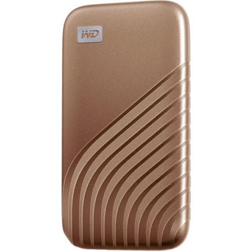 Image of Western Digital 2TB My Passport SSD Portable External Solid State Drive, Gold, Sturdy and Blazing Fast, Password Protection with Hardware Encryption - WDBAGF0020BGD-WESN