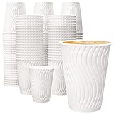 【12 oz Coffee Cups】Huifany disposable paper cups are made of three layers of thickened paper, the whole coffee cup is hard and durable, giving you three kinds of protection from burns. The surface of the insulated coffee cup is ergonomically designed...