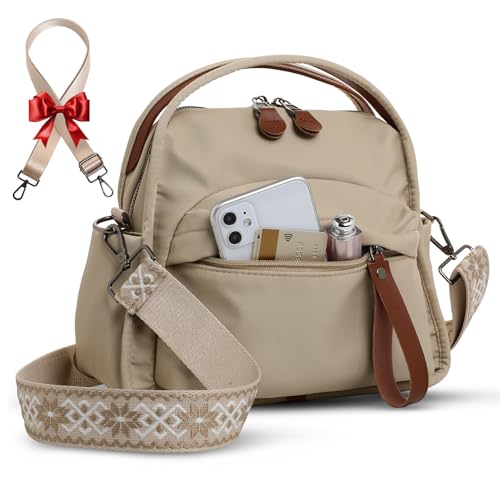 Nylon Crossbody Bag with 2 Straps