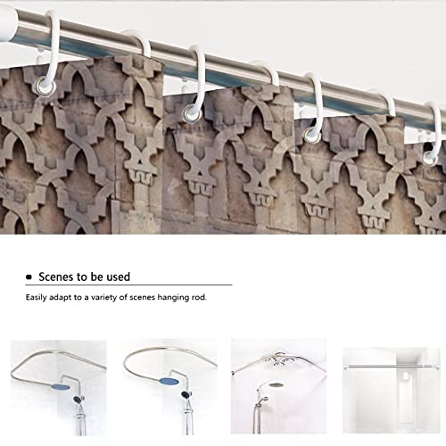 Rideau de douche polyester marron 200x200 cm, textile imperméable de qualité supérieure - 5