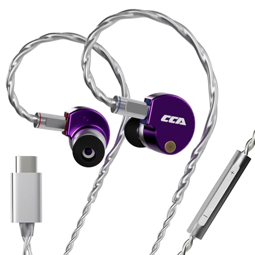 Image of CCA Phoenix in-Ear Monitor Headphones - Dual-Magnet Dynamic Driver IEM with HiFi Clear Sound & Deep Bass, Full-Metal Professional Gaming Earbuds for Musicians, Singers, and Audiophiles(USB C Plug)
