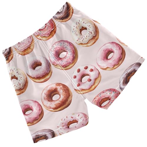 Pigsaly Boys' Swim Board Shorts Watercolor Purple White Pink Donuts Boy's Swim Trunks Kids Swimwear 2T2