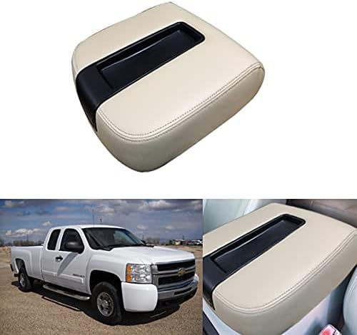 NHILES Center Console lid Arm Rest Cover Replacement for 2007-2013 Chevy Chevrolet Silverado,Tahoe,Suburban,Avalanche,GMC Sierra,Yukon,Yukon XL Armrest Center Console（Beige）