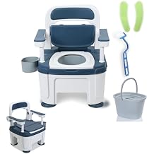 Bedside Commode, Portable Toilet for Seniors Adults Pregnant, 882lbs Capacity Height Adjustable Toilet Chair with Handles for Elderly Disabled