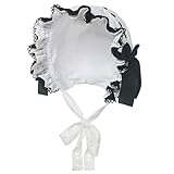 Besforta Women Mop Hat Victorian Housemaid Bonnet Hat for Costume Headwear