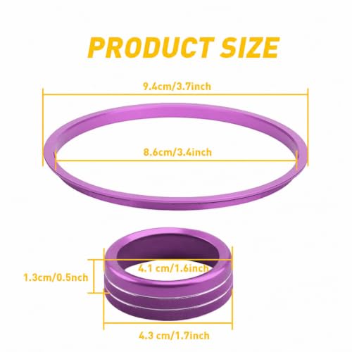 Image of AC knob Cover Trims and AC Vent Inner Rings for Toyota Tacoma Accessories 2016-2023 Interior Air Conditioner Vent Ring Cover Trims Air Conditioner Knob Rings 8pcs-Set (Purple)