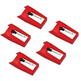 YANAJIAJIA 5 Pack Record Player Needle, Premium Replacement Stylus for Vinyl Turntables, Universal Spare Parts for Home Audio Systems and Modern LP Players, High Fidelity Sound Performance - Red