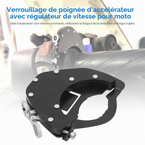 Yosoo Health Gear Régulateur de Vitesse Universel pour Moto, Verrou d'Accélérateur Réglable, Support d'Accélérateur Supérieur